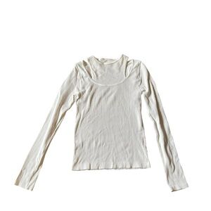 ASOS white ribbed long sleeve shirt size large